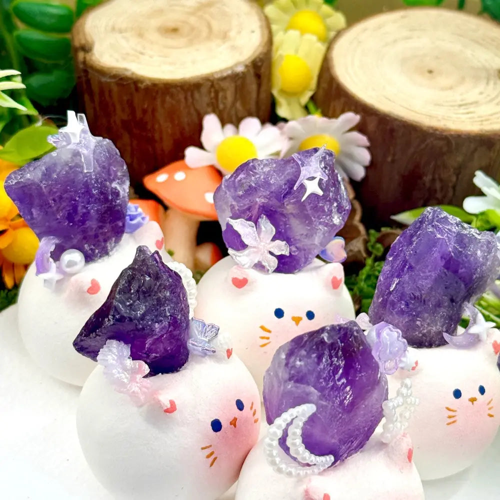 Calm & Comfort Amethyst Kitty Crystal Pet Shinepurity