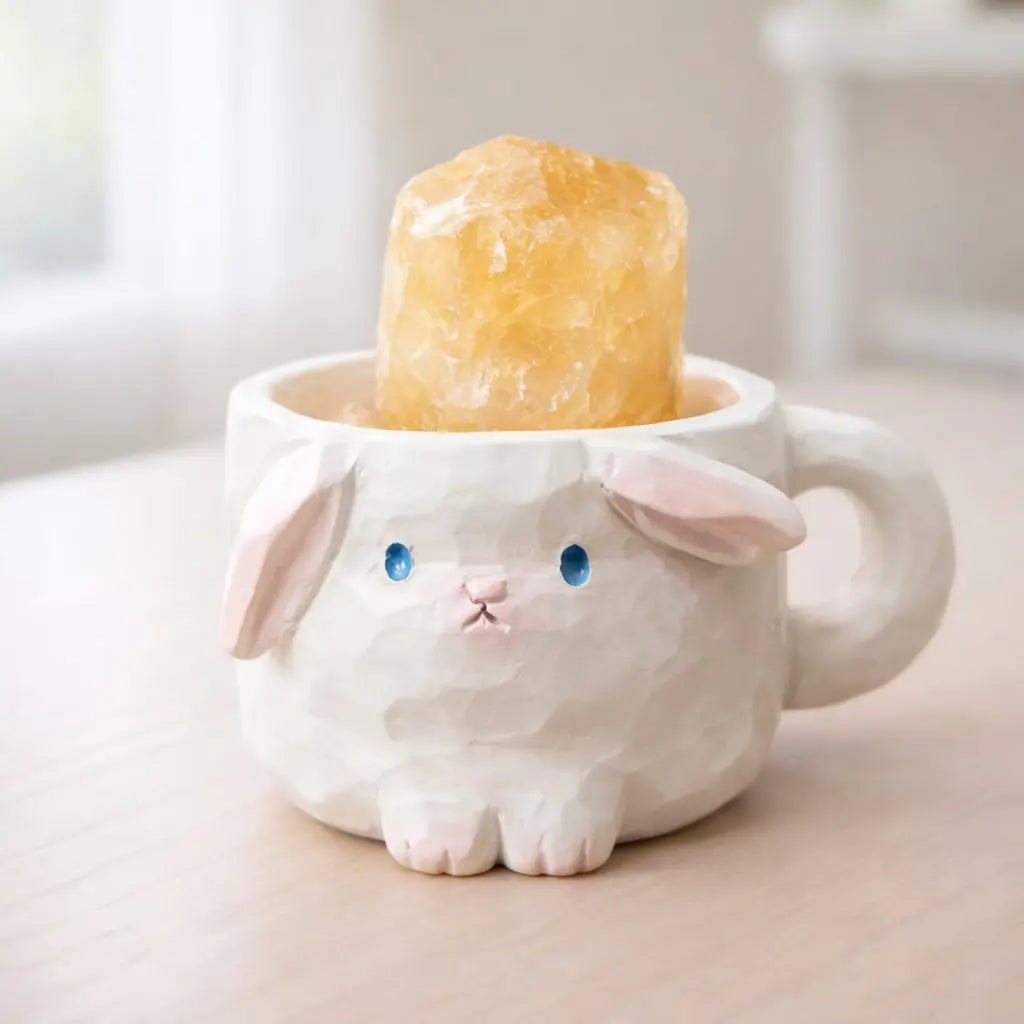 Crystal Bunny Cup Buddy — Mini Crystal Decor Shinepurity