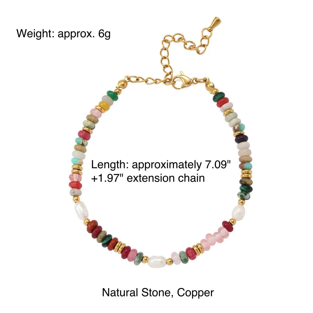 Dynamic Balance | Colorful Natural Stone Dopamine Bracelet - Indie Layered Design Shinepurity