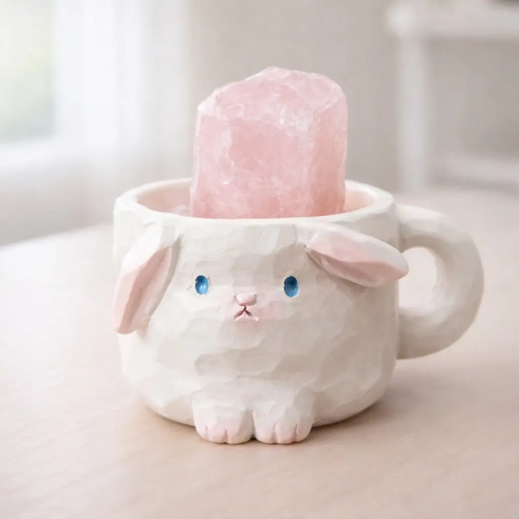 Crystal Bunny Cup Buddy — Mini Crystal Decor Shinepurity