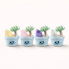 Crystal Succulent Smile Pot — Mini Handmade Desk Decor with Natural Crystal Shinepurity