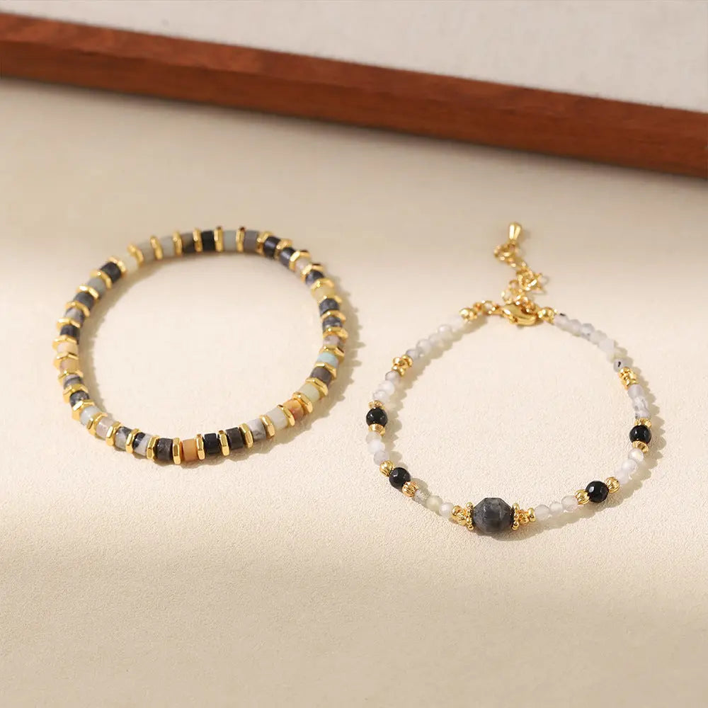 Dynamic Balance | Colorful Natural Stone Dopamine Bracelet - Indie Layered Design Shinepurity