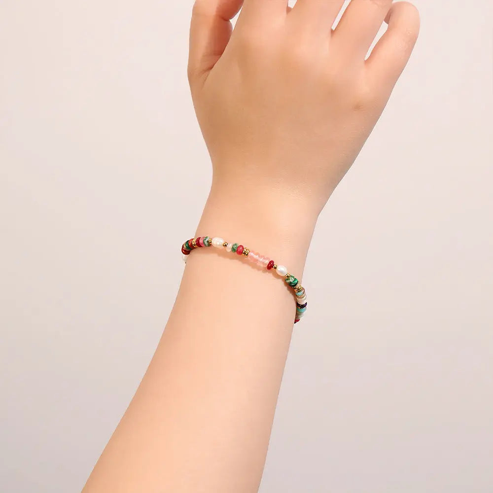 Dynamic Balance | Colorful Natural Stone Dopamine Bracelet - Indie Layered Design Shinepurity