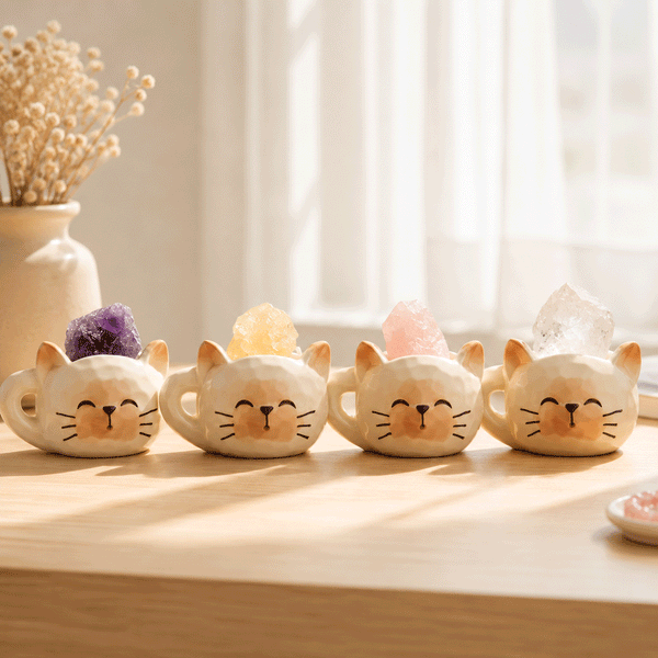Good Energy Crystal Cat —  Mini Desk Buddy