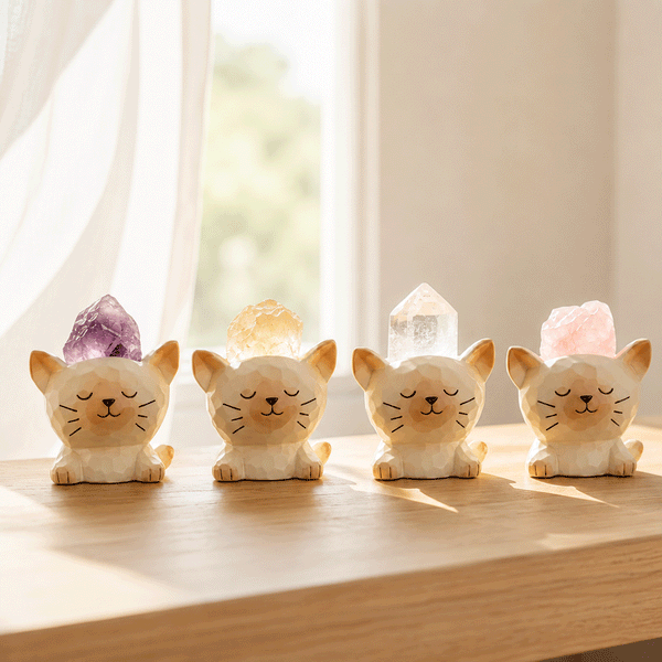 Lucky Crystal Kitty Pet - Your Desk Buddy