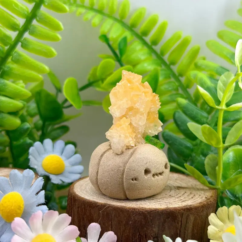 Magical Harvest Yellow Crystal Pumpkin Crystal Pet Shinepurity