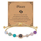 Zodiac Guardian | Blue Sandstone Zodiac Engraved Adjustable Natural Crystal Bracelet Shinepurity