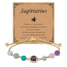 Zodiac Guardian | Blue Sandstone Zodiac Engraved Adjustable Natural Crystal Bracelet Shinepurity
