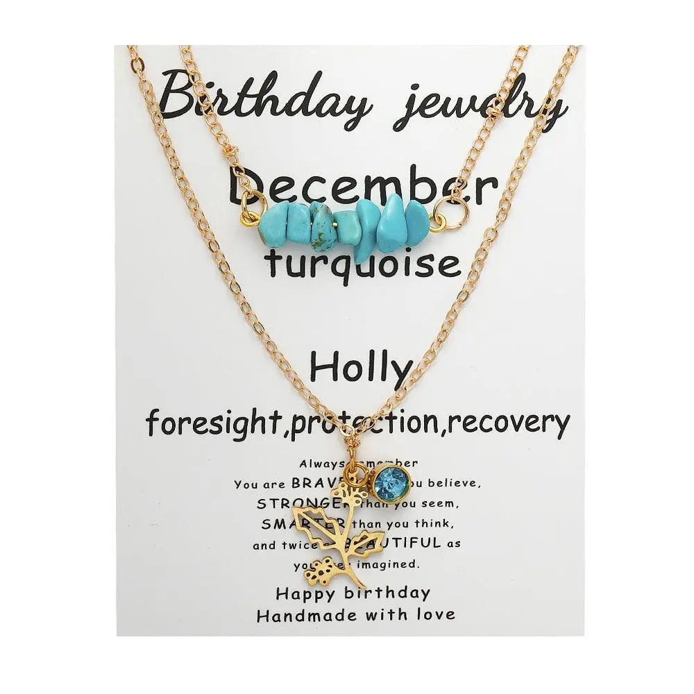 Birthstone Guardian Multi-Layered Crystal Necklace with Rosary Zirconia - Shinepurity