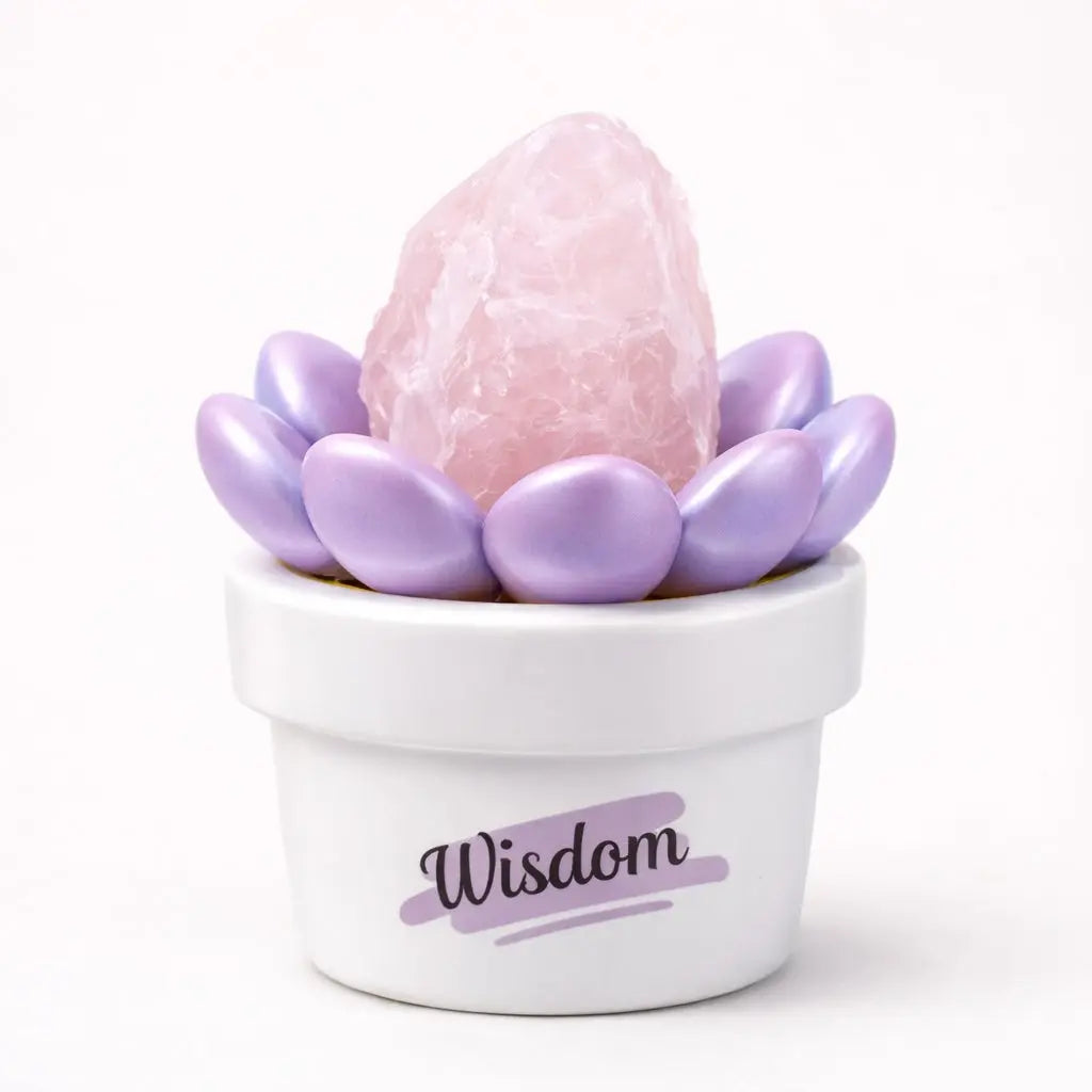 Crystal Lotus Wisdom Pot — Mini Crystal Desk Decor Shinepurity