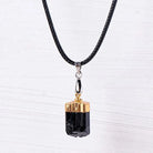 Natural Raw Crystal Black Tourmaline Pendant Necklace - Shinepurity