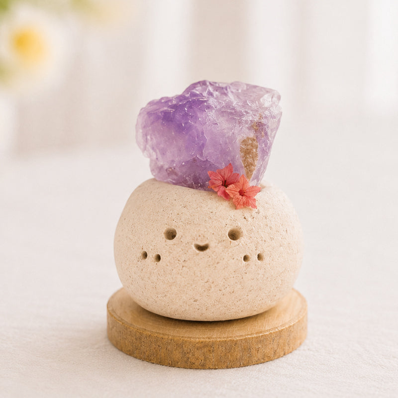 Handmade Amethyst Crystal Pet | Cute Clay Ornament Shinepurity
