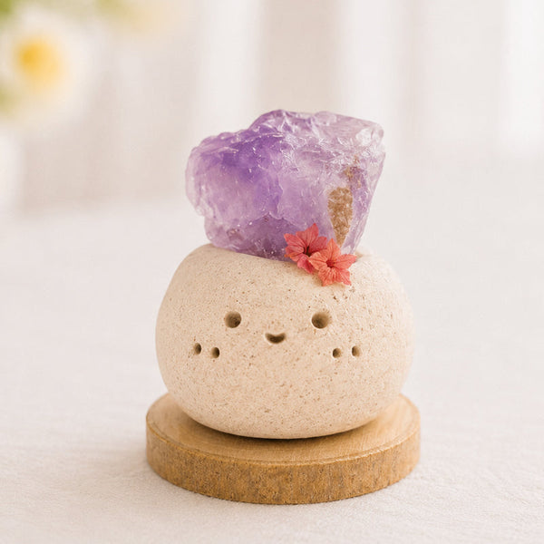 Handmade Amethyst Crystal Pet | Cute Clay Ornament Shinepurity