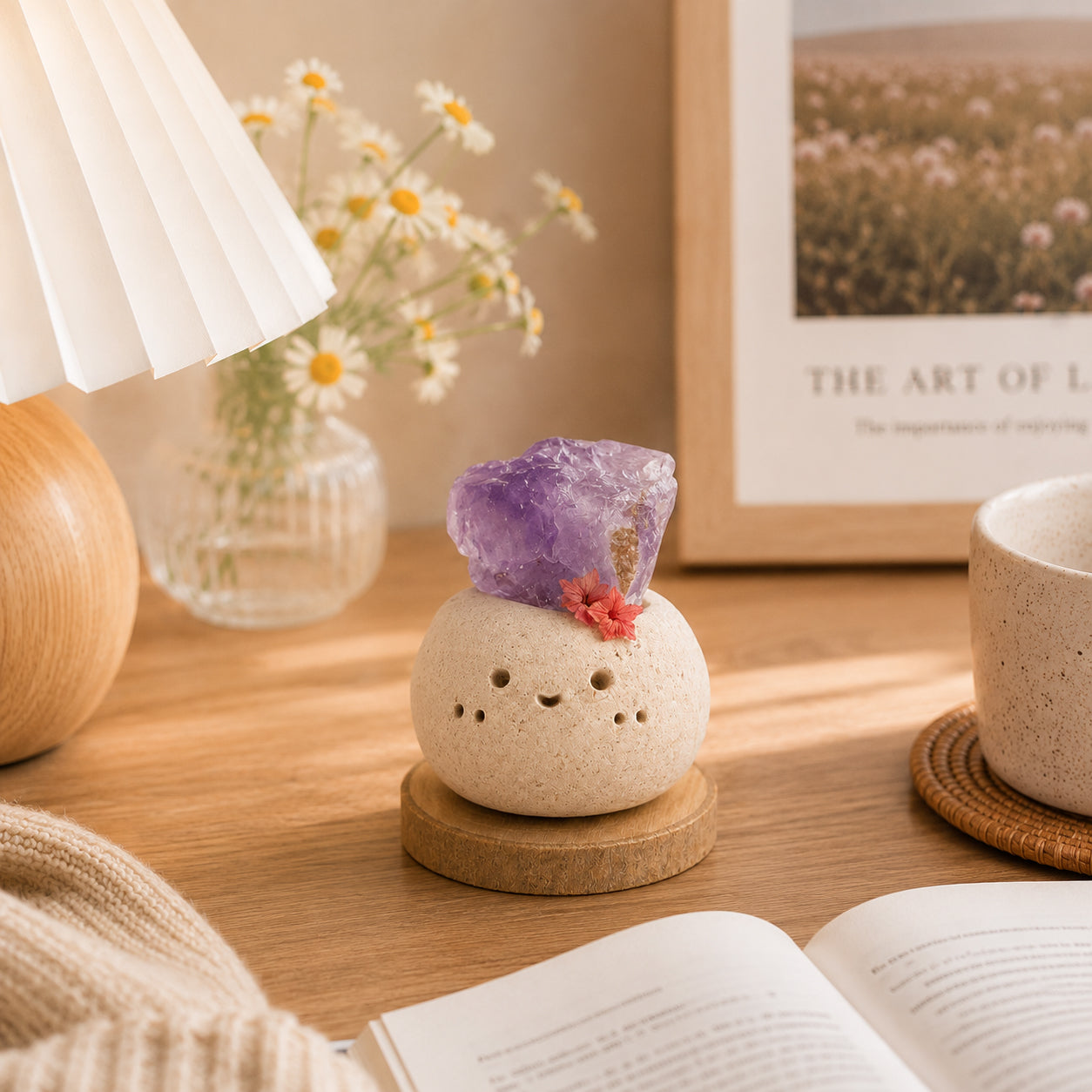 Handmade Amethyst Crystal Pet | Cute Clay Ornament Shinepurity