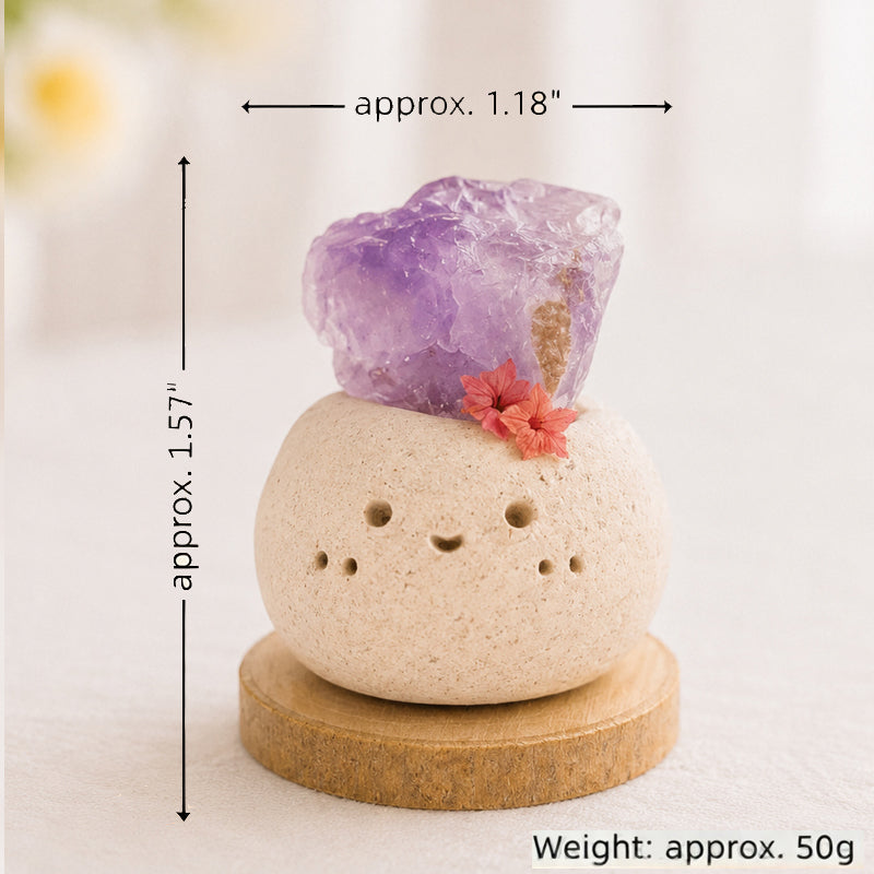 Handmade Amethyst Crystal Pet | Cute Clay Ornament Shinepurity