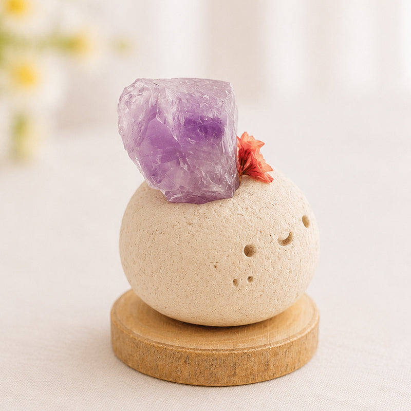 Handmade Amethyst Crystal Pet | Cute Clay Ornament Shinepurity