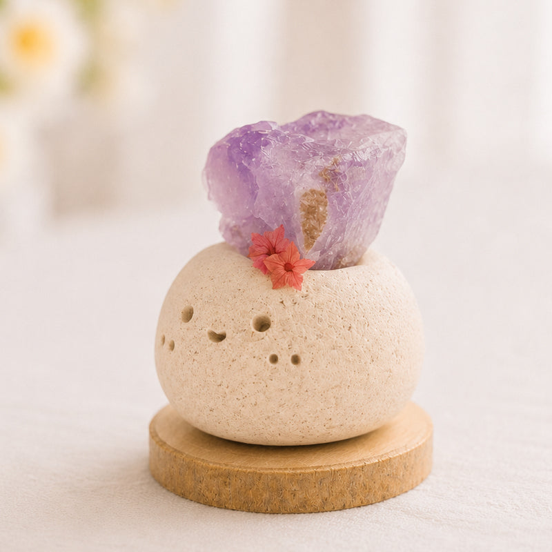Handmade Amethyst Crystal Pet | Cute Clay Ornament Shinepurity